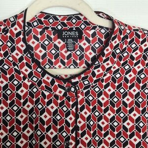 Jones New York Women's Long Sleeve Blouse Geometric Pattern Throughout Sz‎ XL